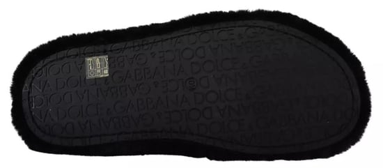 Sandalias Planas para Hombre de Poliéster Negro con Piel Sintética de Dolce & Gabbana - Image 4