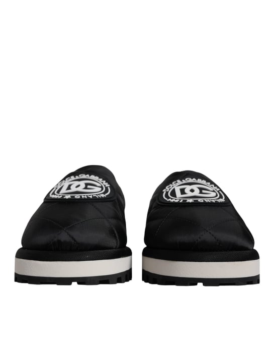 Sandalias de Tela Negra Acolchadas con Logo de Dolce & Gabbana - Image 2