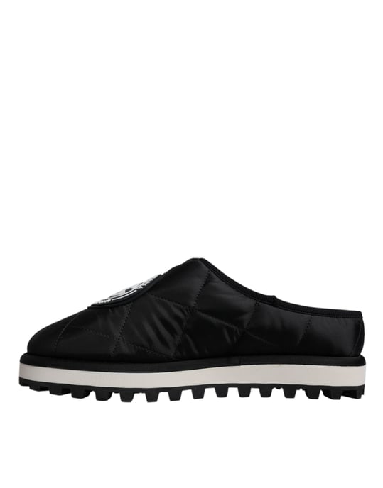 Sandalias de Tela Negra Acolchadas con Logo de Dolce & Gabbana - Image 5
