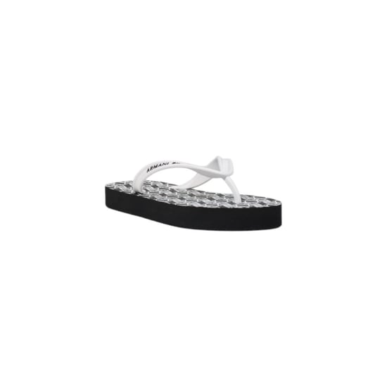 Sandalias de goma de tiras Armani Exchange en negro y blanco - Image 2