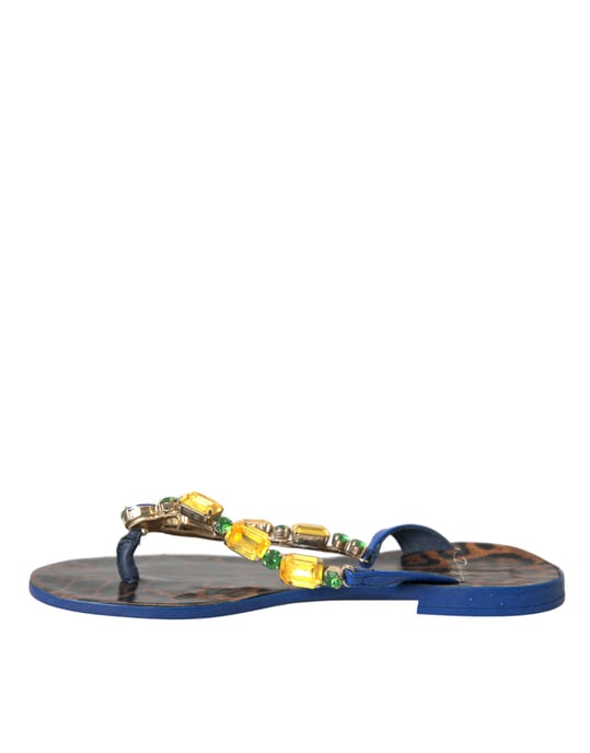 Calzado de Playa de Cuero de Ternera Azul Cristal de Dolce & Gabbana - Image 5