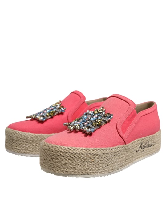 Zapatos Slip-On de Lona Rosa Con Cristales de Twinset - Image 3