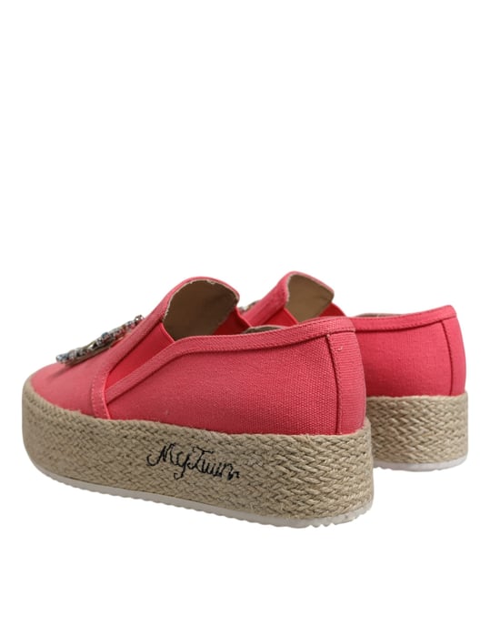 Zapatos Slip-On de Lona Rosa Con Cristales de Twinset - Image 4