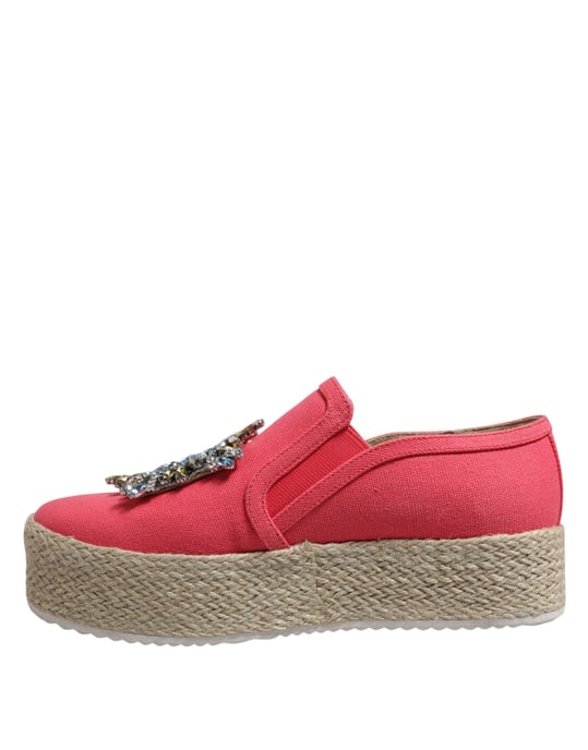 Zapatos Slip-On de Lona Rosa Con Cristales de Twinset - Image 5