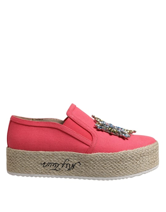 Zapatos Slip-On de Lona Rosa Con Cristales de Twinset - Image 6