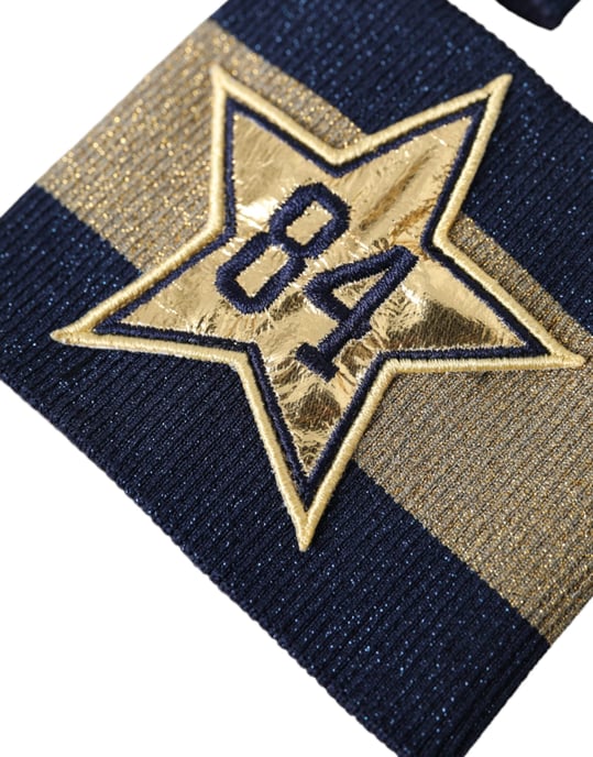 Pulsera de Viscosa con Logo Estrella 84 en Negro y Oro de Dolce & Gabbana - Image 5