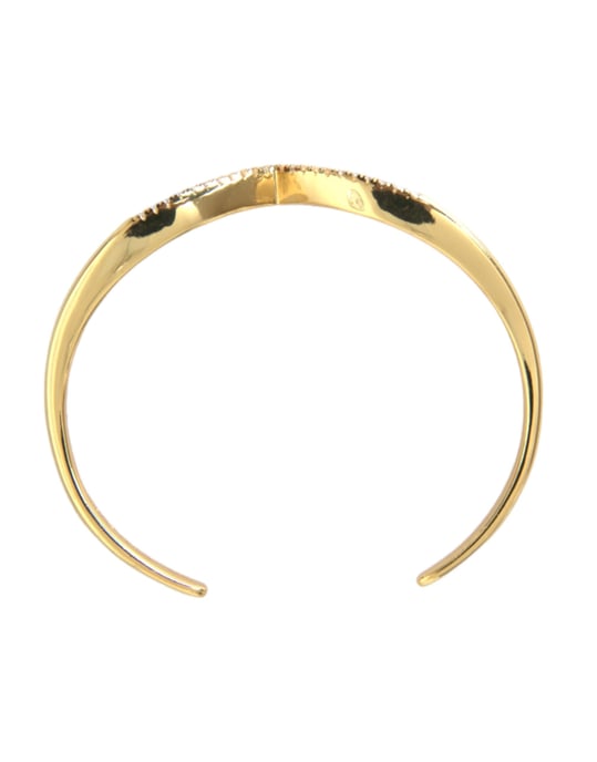 Pulsera Nialaya Cuff Alada Arqueada Skyfall Oro CZ 925 - Image 2