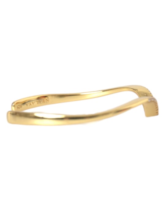 Pulsera Nialaya Cuff Alada Arqueada Skyfall Oro CZ 925 - Image 4