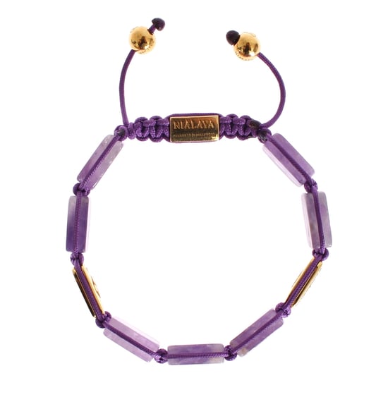 Pulsera Nialaya CZ Ágata Amatista Gold 18K 925 - Image 2