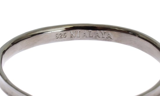 Nialaya Pulsera de Brazalete de Plata 925 con Rodio Gris - Image 2