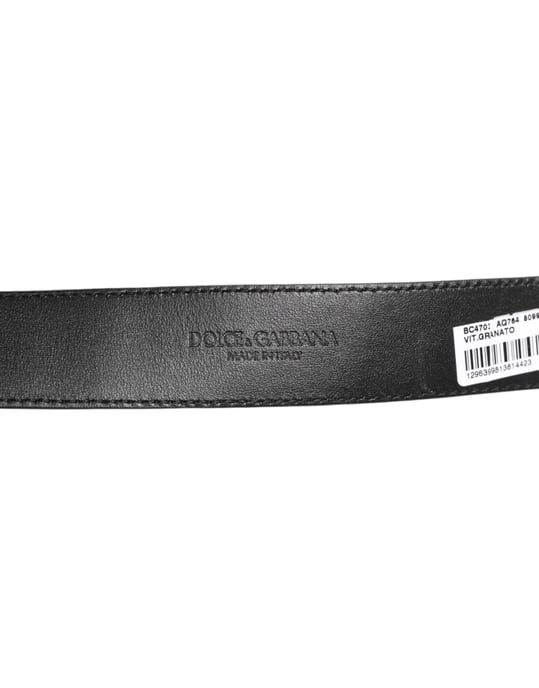 Cinturón Clásico de Cuero Negro con Hebilla de Metal del Logo de Dolce & Gabbana - Image 3