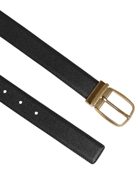 Cinturón Clásico de Cuero Negro con Hebilla de Metal del Logo de Dolce & Gabbana - Image 4