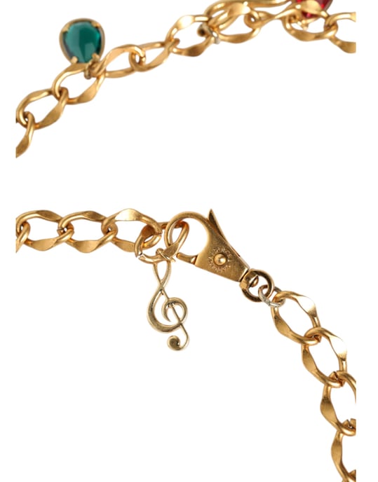 Cinturón de cadena de cintura embellecido con cristales frutales de latón dorado Dolce & Gabbana - Image 6