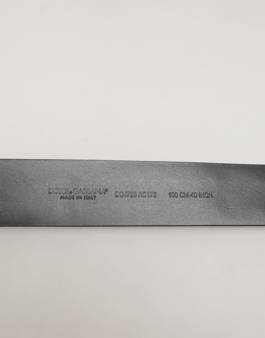 Cinturón de Cuero de Ternera Negro con Tachuelas y Hebilla de Plata de Dolce & Gabbana - Image 3