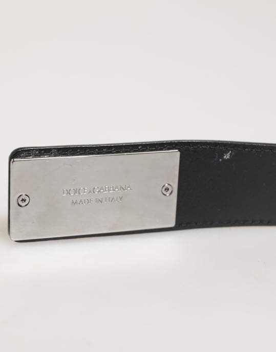 Cinturón Clásico de Cuero Negro con Hebilla Metálica de Logo de Dolce & Gabbana - Image 3