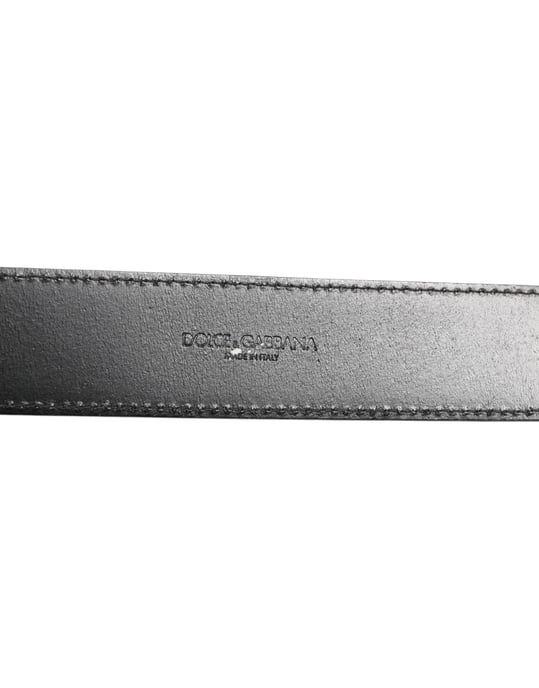 Cinturón Clásico de Cuero Negro con Hebilla Metálica de Logo de Dolce & Gabbana - Image 4