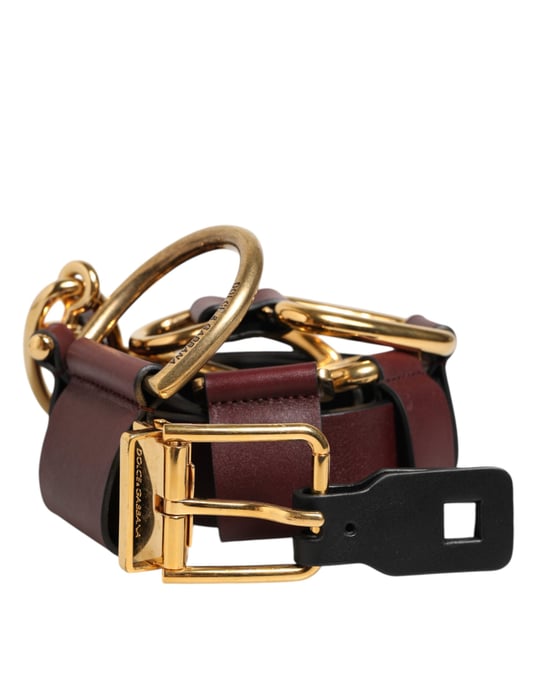 Llave de Clip de Cuero Marrón Dolce & Gabbana con Accesorios de Hebilla para Cinturón - Image 2