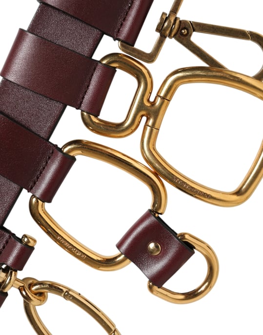 Llave de Clip de Cuero Marrón Dolce & Gabbana con Accesorios de Hebilla para Cinturón - Image 5