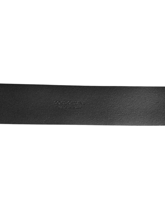 Cinturón de Cuero Negro con Anillos Laterales y Hebilla de Latón de Dolce & Gabbana - Image 3