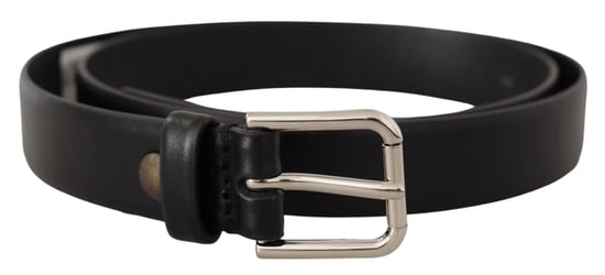 Cinturón de piel de ternera negra con hebilla de logo en tono plateado de Dolce & Gabbana - Image 4
