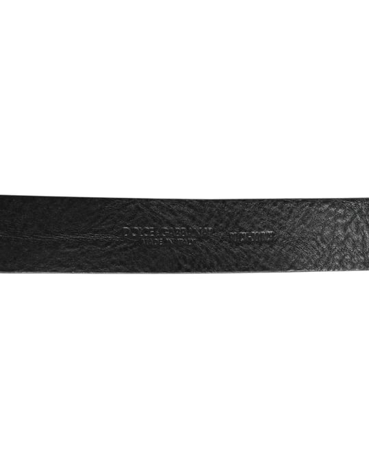 Cinturón Clásico de Cuero Negro con Hebilla de Metal Logo Dolce & Gabbana - Image 4