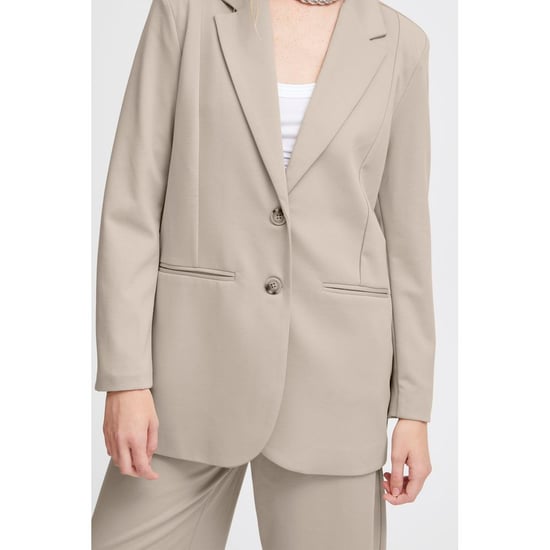 ICHI Blazer de poliéster reciclado beige - Image 4