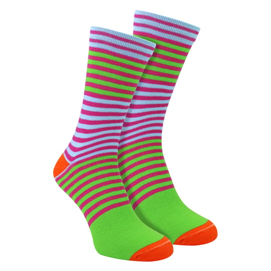 Calcetines de algodón novedad para hombres Mencap | Regalo divertido con eslogan de rayas coloridas - Image 1