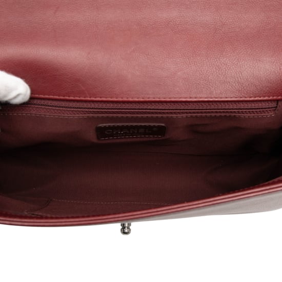 Bolso de hombro Boy Flap acolchado mediano de piel de cordero, de segunda mano, con doble costura - Image 4