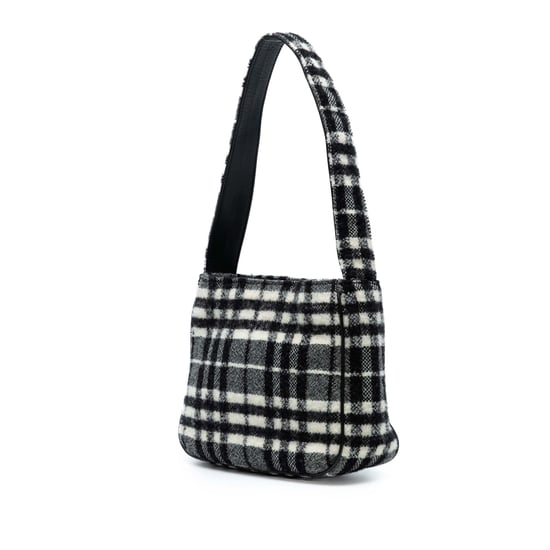 Bolso de hombro de lana con estampado a cuadros vintage de segunda mano - Image 2