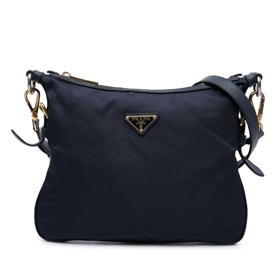 Bolso Cruzado de Tela con Cierre Superior y Detalles en Saffiano de Segunda Mano - Image 1