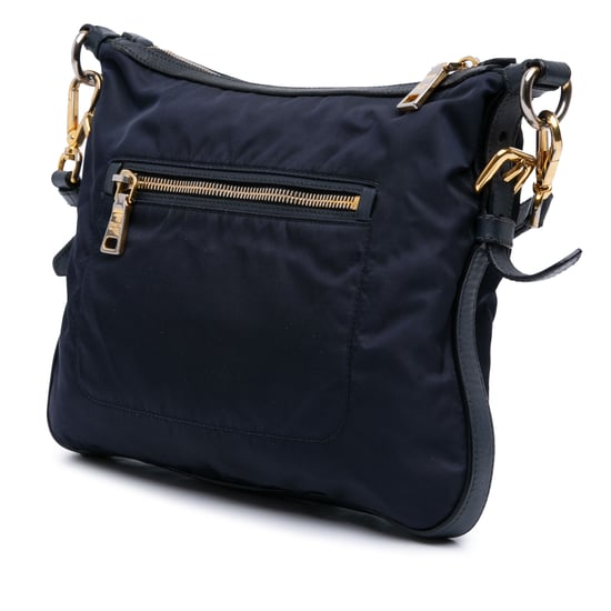 Bolso Cruzado de Tela con Cierre Superior y Detalles en Saffiano de Segunda Mano - Image 2