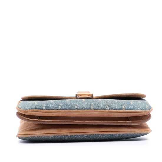 Bolso Cruzado de Denim Monograma Todo en Uno con Detalles de Ante de Segunda Mano - Image 3