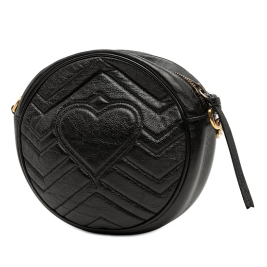 Mini Gg Marmont Matelassé de Cuero de Segunda Mano Bolso Cruzado Redondo - Image 2