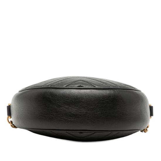Mini Gg Marmont Matelassé de Cuero de Segunda Mano Bolso Cruzado Redondo - Image 3