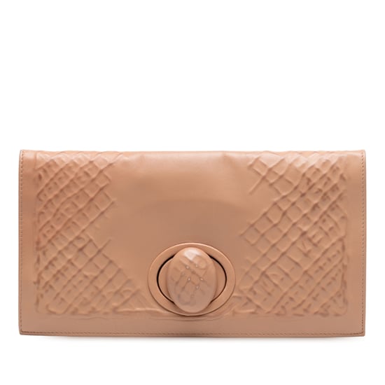 Clutch de giro con relieve intrecciato de napa de segunda mano - Image 1