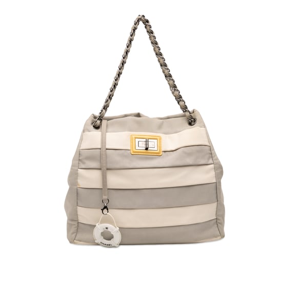 Tote de compras de nylon bicolor grosgrain Reissue 2.55 de segunda mano - Image 1