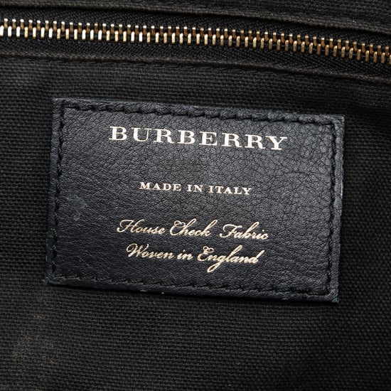 Bolso Canterbury de lona con cuadro escocés y cuero pequeño de segunda mano - Image 5