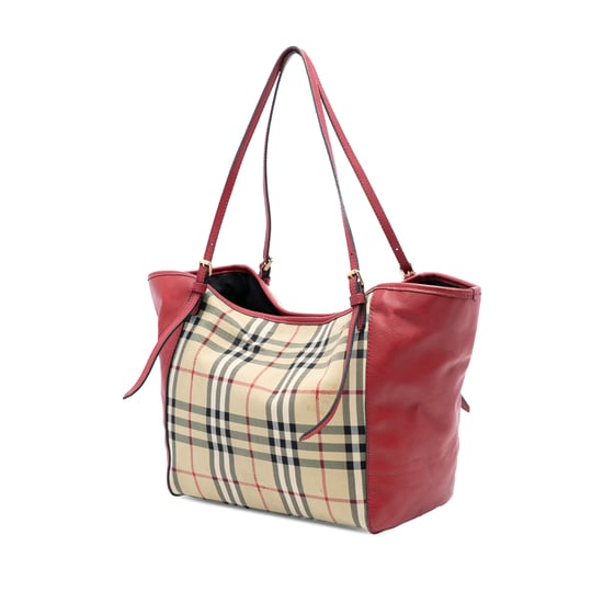 Tote Canterbury de Lona y Cuero con Estampado Haymarket Pequeño de Segunda Mano - Image 2