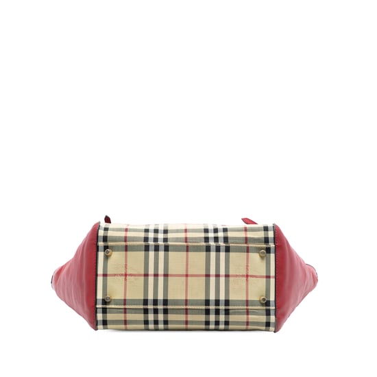 Tote Canterbury de Lona y Cuero con Estampado Haymarket Pequeño de Segunda Mano - Image 3