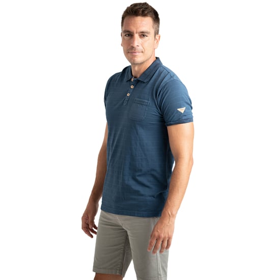Camisa Polo de Manga Corta para Hombre en Algodón Rayado con Bolsillo PRI2635 - Image 1