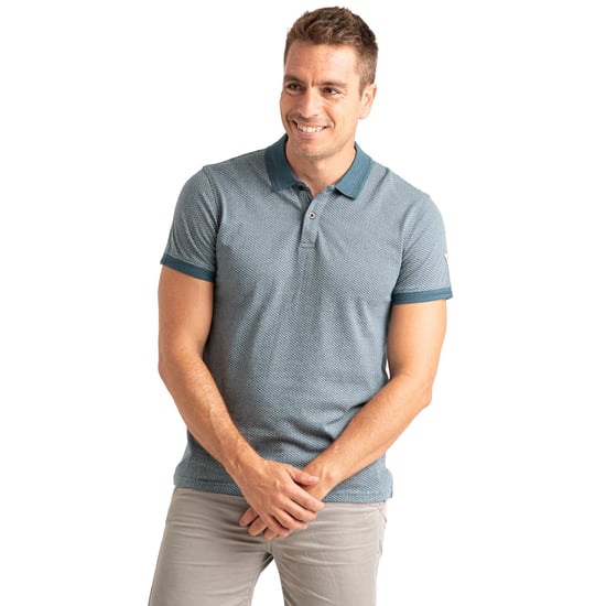 Camiseta de Polo de Manga Corta de Algodón para Hombre con Textura de Micro-Diseño PRI2634 - Image 1