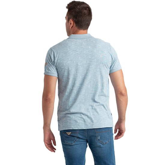 Camisa Polo de Manga Corta para Hombre con Textura y Estampado de Llama PRI2645 - Image 5