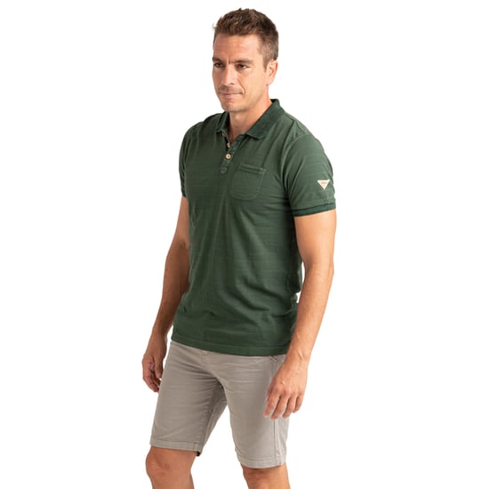 Camisa Polo de Manga Corta para Hombre en Algodón Rayado con Bolsillo PRI2635 - Image 4