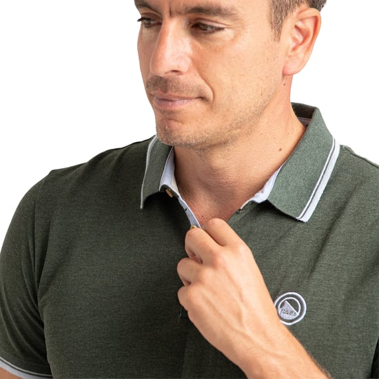 Camiseta Polo de Manga Corta para Hombre, Tejido de Algodón Mélange PRI2636 - Image 2