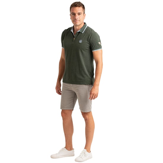 Camiseta Polo de Manga Corta para Hombre, Tejido de Algodón Mélange PRI2636 - Image 3