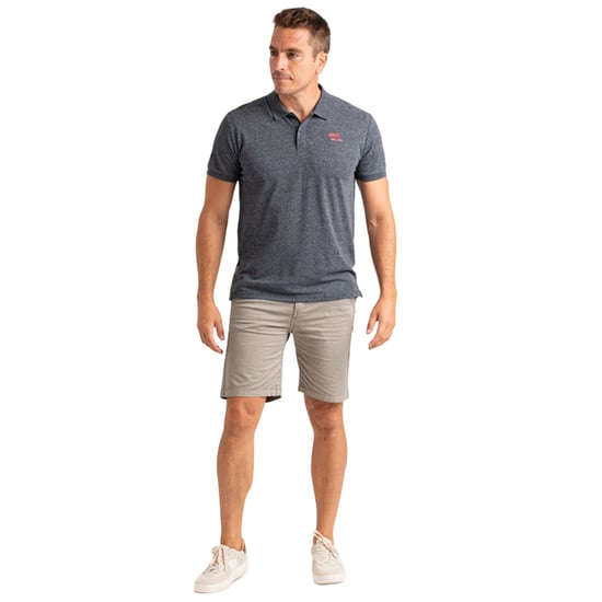 Camisa Polo de Manga Corta para Hombre en Algodón Mélange con Bordado PRI2643 - Image 2