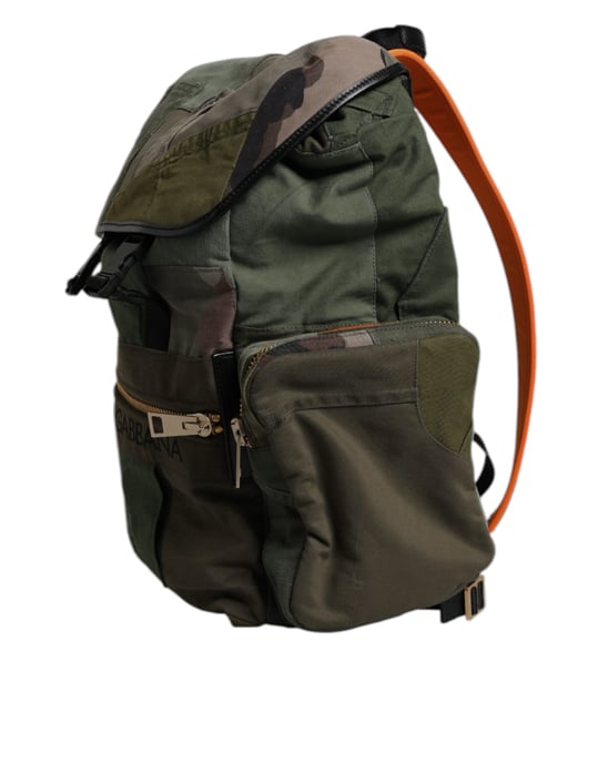 Mochila de viaje de parches en verde militar - Image 2