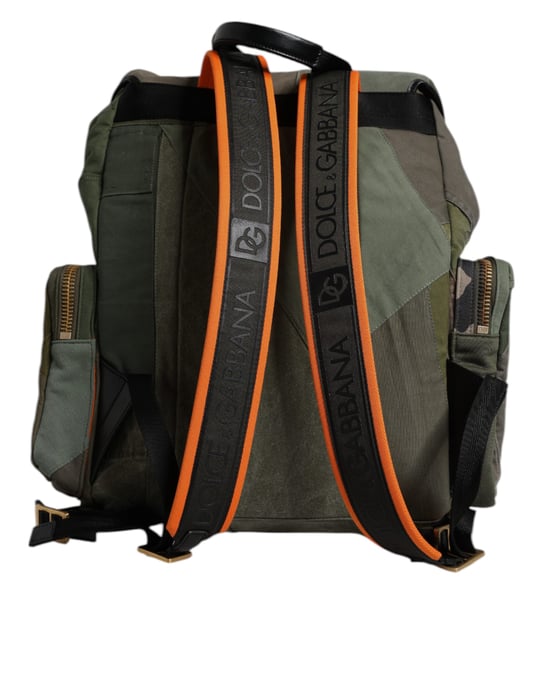 Mochila de viaje de parches en verde militar - Image 3