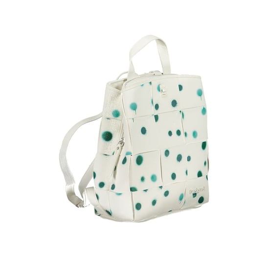 Mochila de mujer blanca de poliuretano Desigual - Image 3