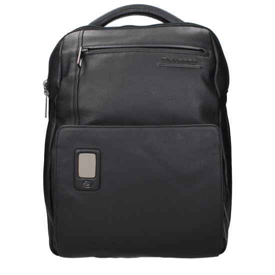 Mochila de Cuero Negra Piquadro - Image 1